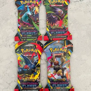 Mega Evolution-Phantasmal Flames; Sleeved Booster Packs - Full Art Set: Lot Of 4