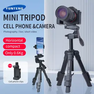 Professional desktop tripod, mobile phone and DSLR camera floor stand, high stability aluminum alloy material, high-quality and high load-bearing universal adjustment gimbal, can be used for DSLR cameras and mobile phones