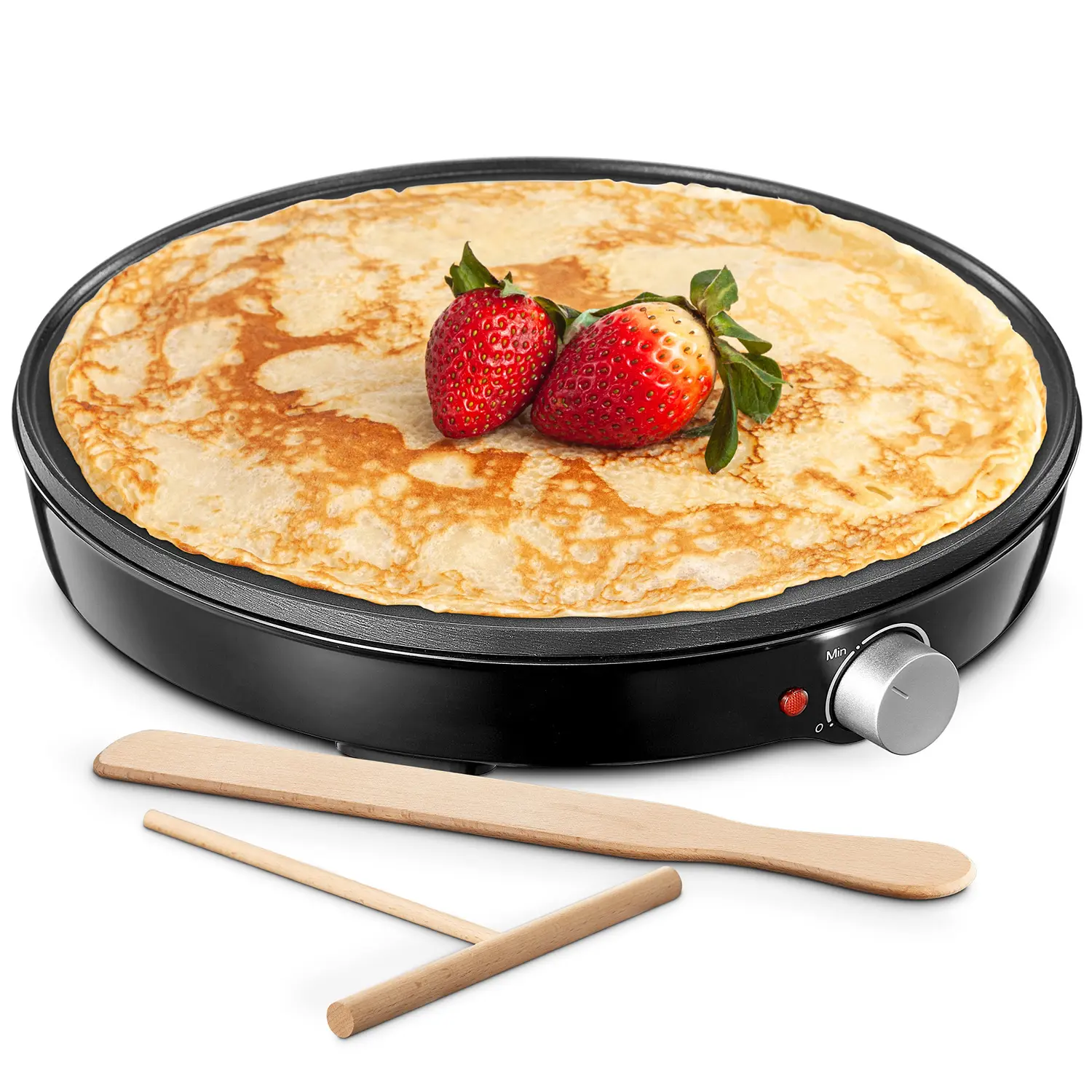 Crepe Maker Machine, Reemix Compact Pancake Griddle Precise Temperature Control, Nonstick 12” Electric Griddle, Batter Spreader for Eggs, Pancakes, Omelets and Quesadillas, Includes Spatula, Spreader tiktokshopspringglowup Easy Egg Cooker