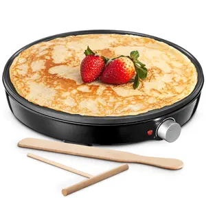Crepe Maker Machine, Reemix Compact Pancake Griddle Precise Temperature Control, Nonstick 12” Electric Griddle, Batter Spreader for Eggs, Pancakes, Omelets and Quesadillas, Includes Spatula, Spreader tiktokshopspringglowup Easy Egg Cooker