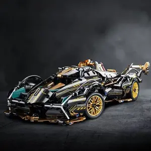 1690-Piece V12 Racing Car Stem Building Blocks Set, Interlocking Stackable Model Kit, Building Block Sets, Ideal Gift for Car Enthusiasts, Perfect Holiday Surprise