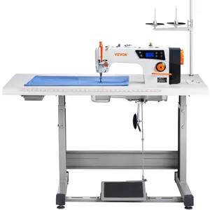 fathersdaygift  VEVOR Industrial Sewing Machine, Upgraded 550W Servo Motor with Table Stand, 5000s. p. m Heavy Duty Lockstitch Sewing Machine, High Speed, Clear Control Panel and Electro-mechanization Start-stop