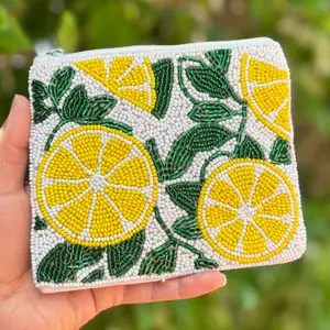 Citrus Beaded Pouch Purse