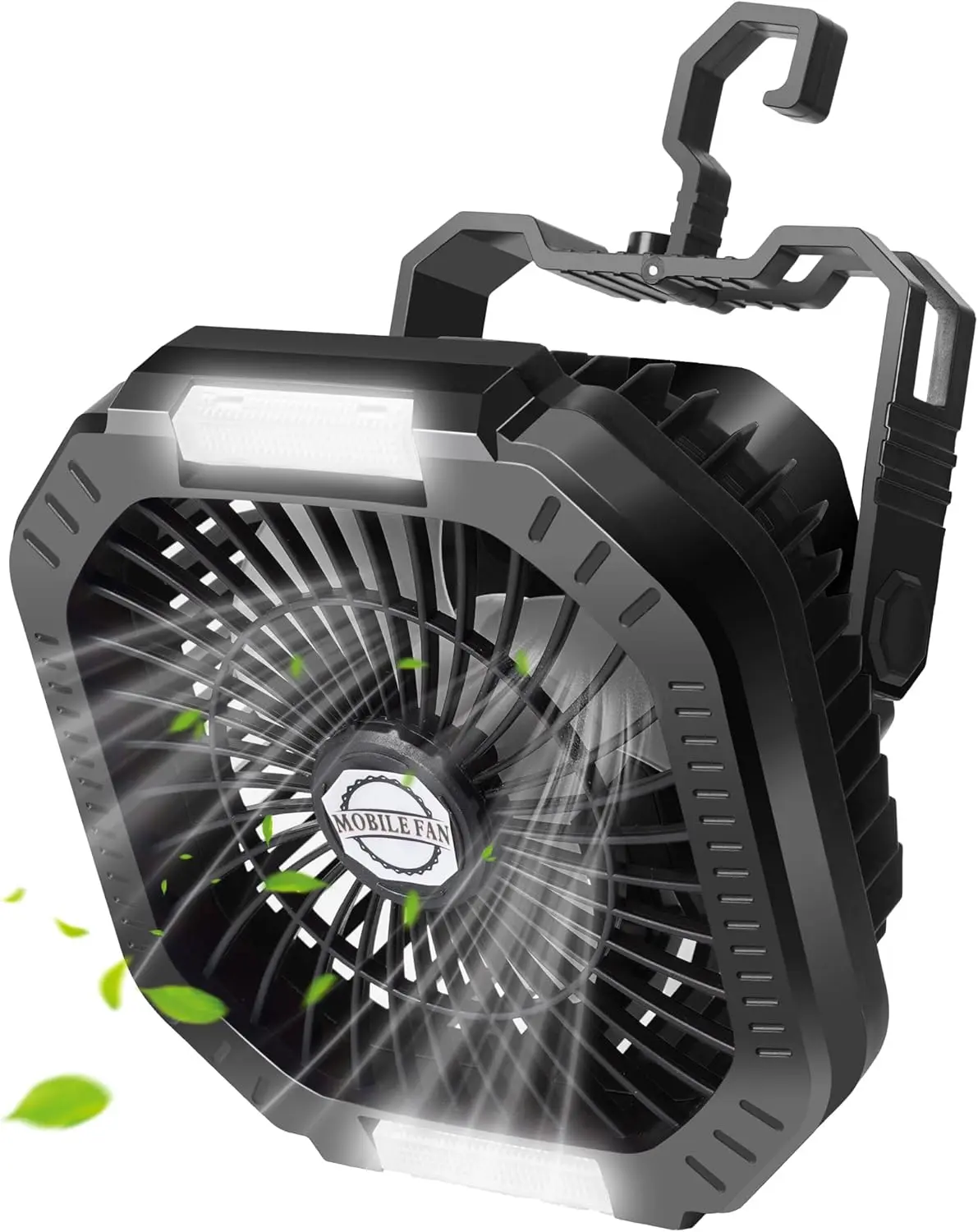 Rechargeable Camping Fan with Light, Portable Tent Fan with Remote, Hanging Outdoor Fan for RV Travel Emergency
