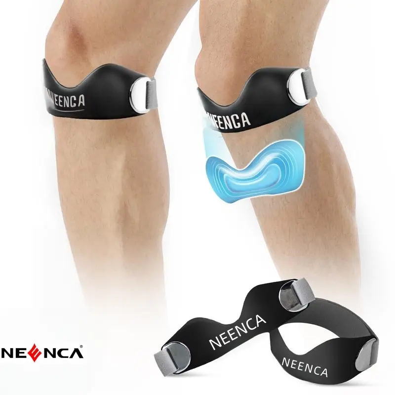 NEENCA Silicone Patella Knee Strap for Knee Pain Relief – Adjustable Brace for Women & Men, Ideal for Running, Basketball, Volleyball, Squats, Tendonitis, and Jumper’s Knee Support FallFreshness