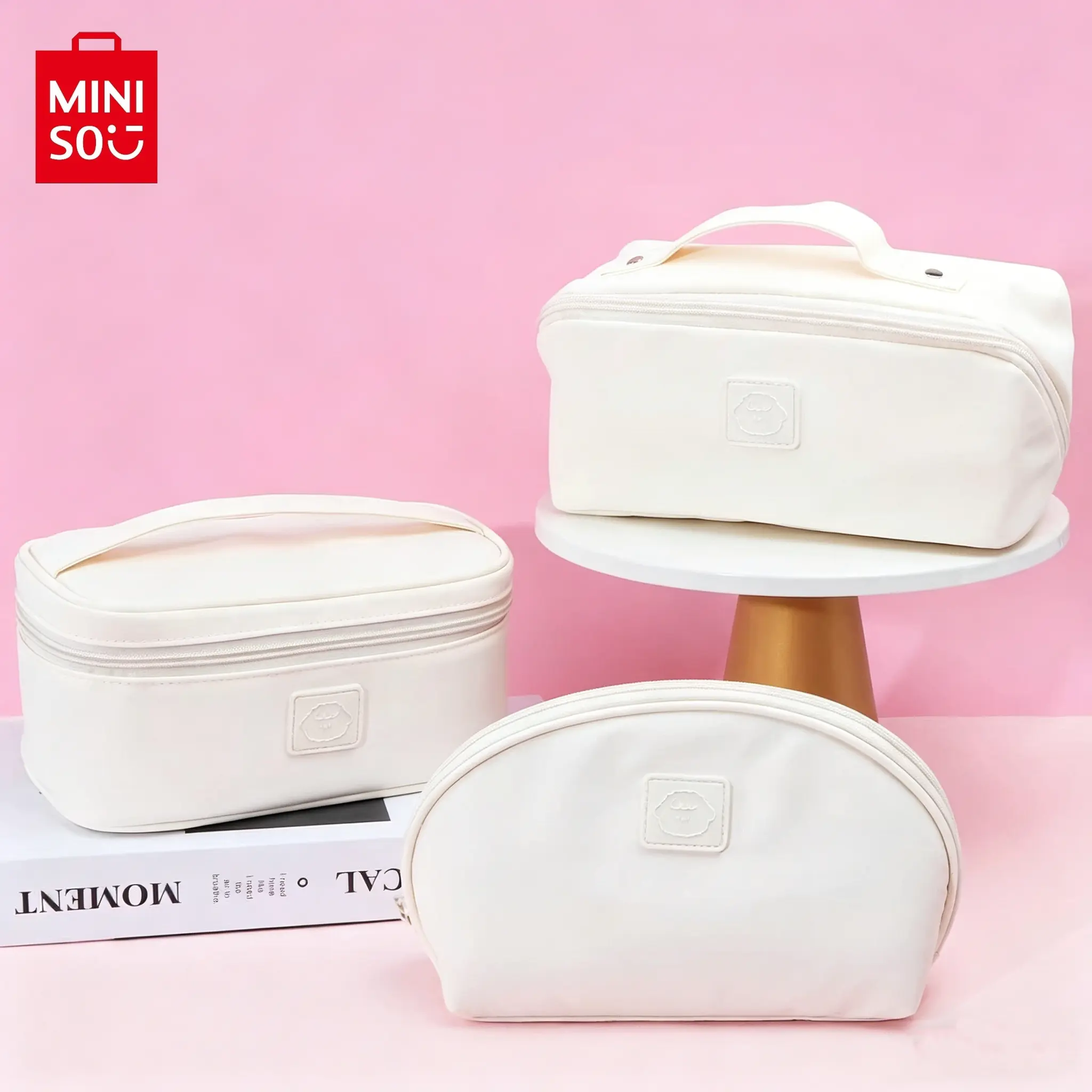 MINISO Kawaii Puppy Cute Apple Pie Dog Cosmetic Pouch Soft Travel Organizer Aesthetic Storage Bag Gift for Girls#Summervibes, Back To School