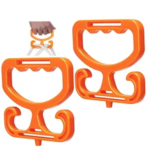 Grocery Bag Carrier with Plastic Storage Box, 2 Pack Grocery Bag Holder for Plastic Bags, Holds 100lbs, Heavy Duty Carry Handle, Comfortable Grip to Carry Bags, Buckets, Shopper Accessories