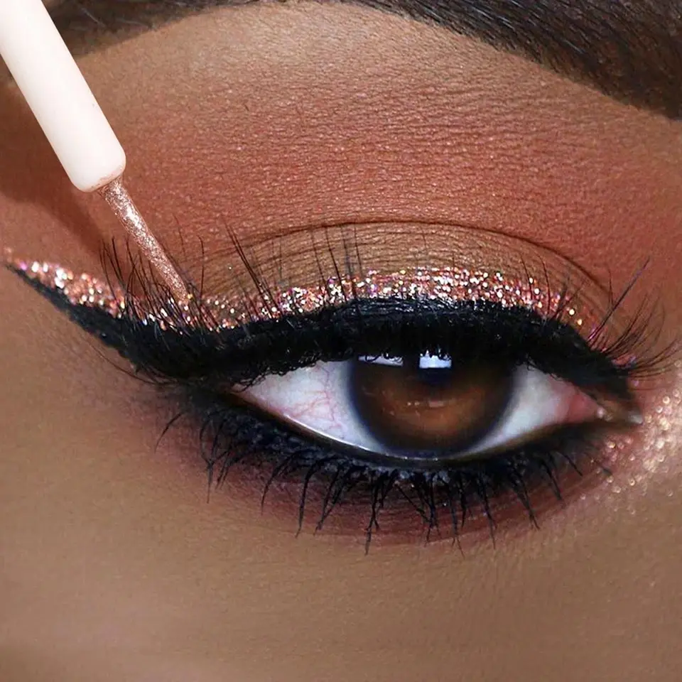 Shiny Silver Eyeliner Eyeshadow Waterproof Diamond Rose Gold Color Glitter Sequins Eyeliner Eye Shadow Makeup Beauty Cosmetics Lipliner