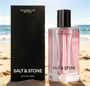 Salt & Stone Black Rose & Oud Body Mist 100ml | Unisex Skincare-Infused Hair & Body Spray | Hydrating Vegan Fragrance with Glycerin & Red Algae