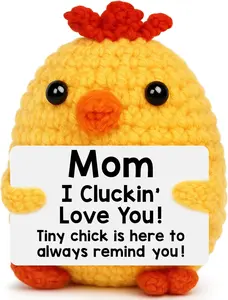 Funny Crochet Chicken Gift for Mom, Mother’s Day Gift from Daughter Son, Cute Handmade Decor for New Mom Mother in Law