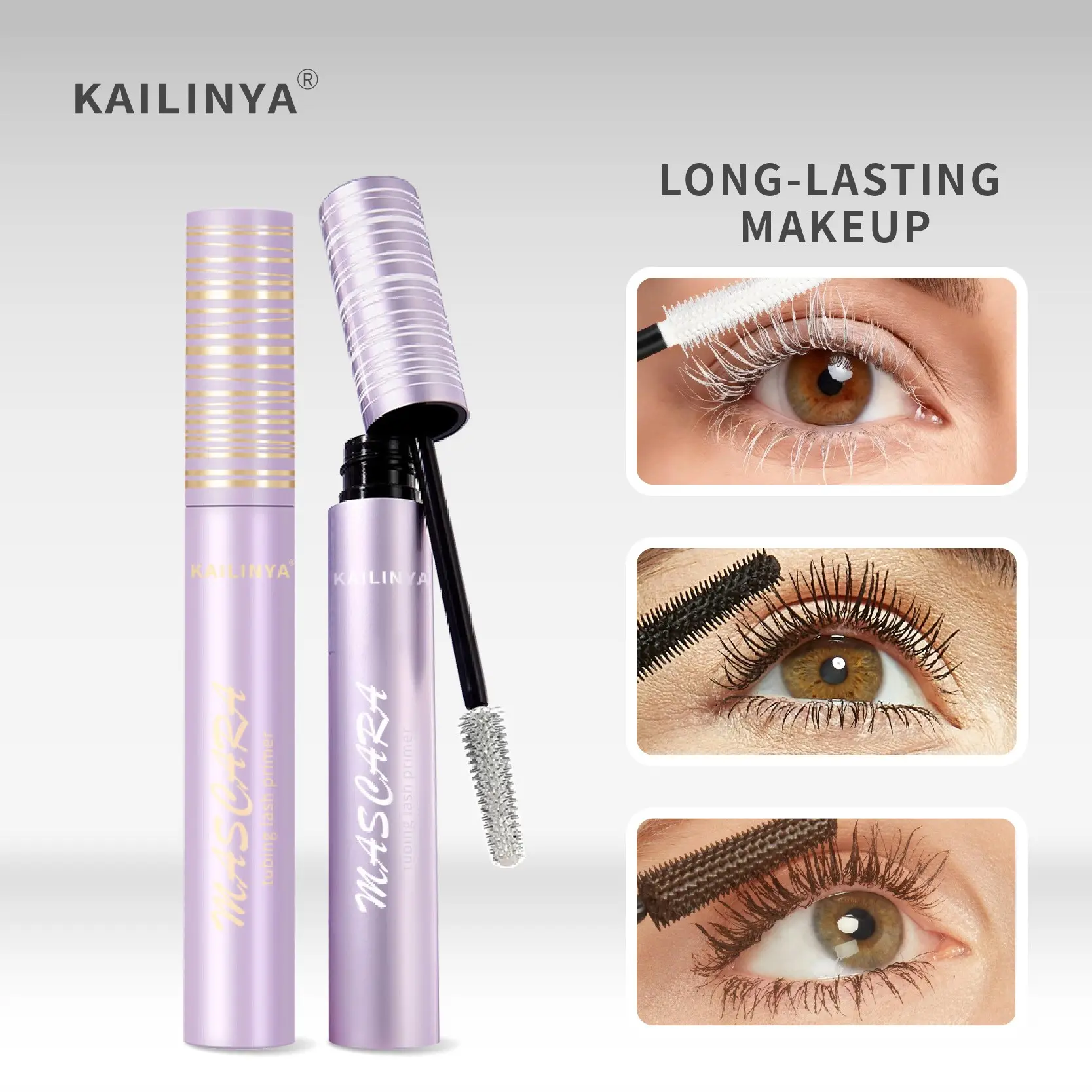 Tubing Eyelash Mascara 24hr Long Lasting Curl, Smudge Proof, Lengthening & Volumizing, 360 Degree Extended Comb Brush for Defined Lashes, Voluminous Lengthening Mascara Tubing Mascaras