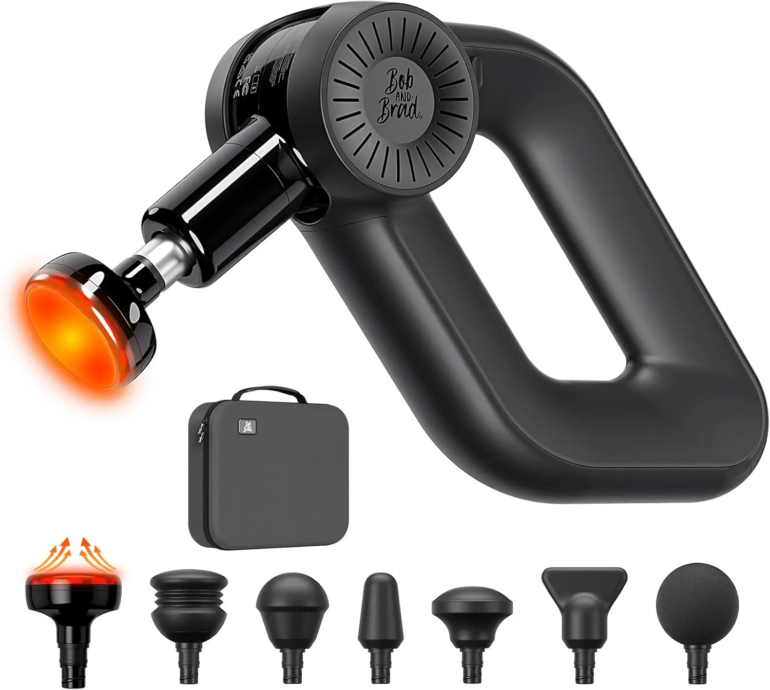 BOB AND BRAD D6 Pro Plus Massage Gun with Heat, 16mm Amplitude Deep Tissue Percussion Massager for Pain Relief, Quiet 6-Speed Electric Back Massager for Athletes, FSA HSA Eligible, Vibration Massage, Muscle Massager