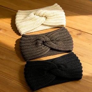 3 pcs Cozy Winter Gift: Chunky Knit Headbands for Women | Bow Design Ear Warmer, Perfect Present for Her Knotted Headband