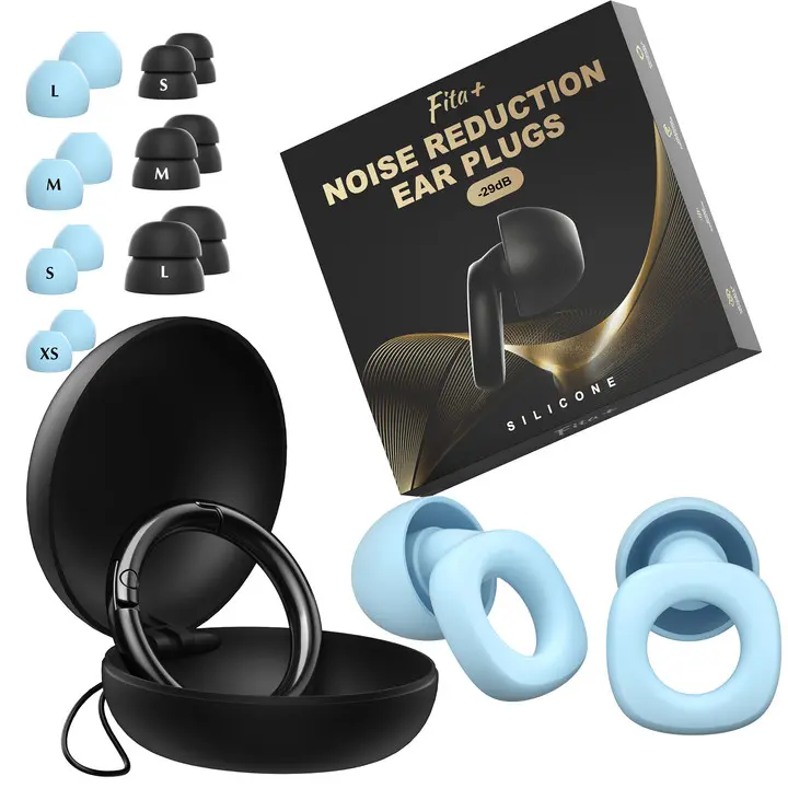 Fita+ Plus Silicone Ear Plugs for Sleeping – 24dB Noise Reduction, Soft Macaron Color Reusable Earplugs, Comfortable Fit for Better Sleep, Travel, Work, Study, Concerts & Shooting