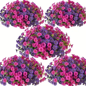 UV-Resistant Violets, 8 Bunches of Artificial Violets, Outdoor Indoor Flowers, Home Decoration, DIY Fake Flowers, Spring Weddings, Easter, Mothers Day