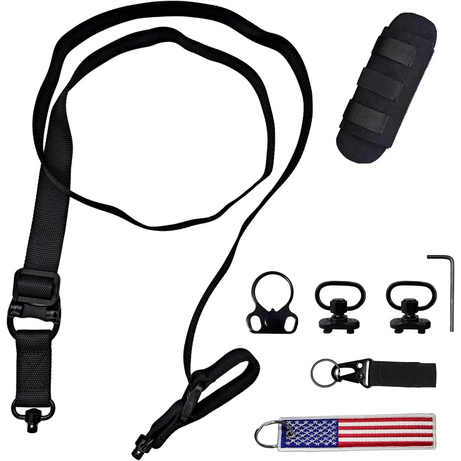 Padded Strap 2-Point Comfort Multi-Purpose Sports Shoulder Sling for Climbing & Outdoor Gear, Quick-Adjust Heavy Duty Strap, Professional Swivel Attachments & Tool Kit Included
