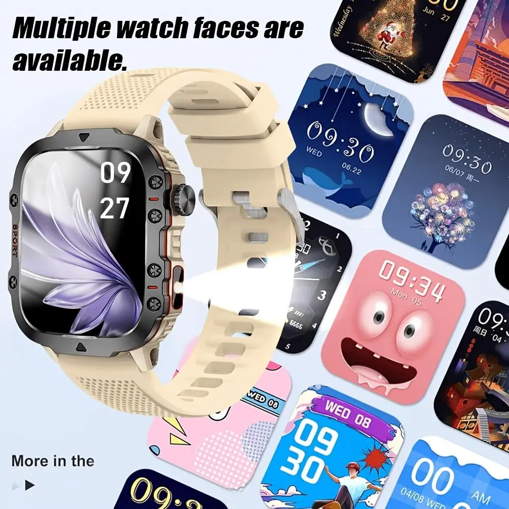 New smart watch, men and women calls/texts, multiple sports modes,pedometer, compatible with Android and iPhone, smart connectivity, modern style, 1.81-inch screen, perfect gift for guys/girls/friends/loved ones/parents for holidays Wearable Golden