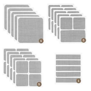 16 Sheets 4 Sizes Black Window Screen Patches Repair Kit, High-Strength Adhesive Fiberglass Quick Repair Tape for Mesh Screen Door