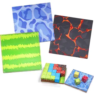 Grassland, Lava & River Theme - DIY STEM Learning Creative Puzzle Block Base Plate for Kids Ages 3+, Parent-Child Interactive Exploration Toy for Boys Girls, Perfect Halloween Birthday Gift