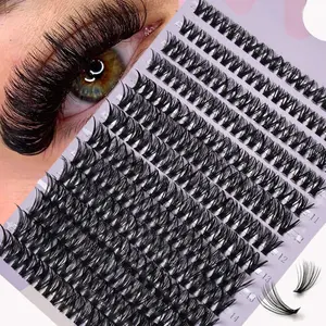 280 Clusters 40D Lashes, 0.07mm D Curl, 9-16mm Mix, Natural Eyelashes Extension, Cosmetic Eyelash Extension, 3D Russian Volume, Individual Eyelash Cluster, Natural Eyelash Extensions, Individual False Eyelashes