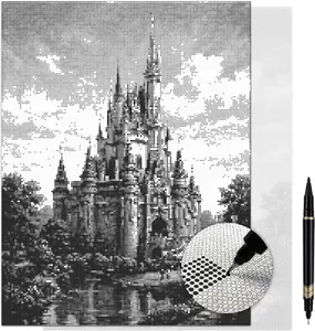 The Magic Castle Dot Painting Kit for Adults — 13×17 Canvas with Dual-Tip Marker