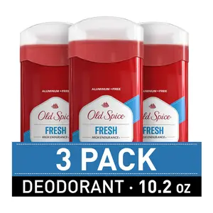 Old Spice Aluminum Free Deodorant For Men, High Endurance, 24/7 Sweat Defense & Odor Protection, 24/7 Freshness & Lasting Scent, Fresh Scent, 3.4 oz (Pack of 3)