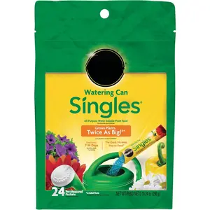 Watering Can Singles All Purpose Water Soluble Plant Food - Fertilizer for Flowers, Vegetables, Houseplants, Trees, Indoor and Outdoor Plants, 24 Packets