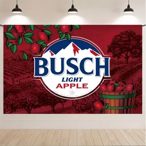 Vintage Light Apple Tapestry | Red Apple Orchard Design | 5 Sizes, Multiple Color Choices | Beer Lovers Wall Decor for Garage, Bar, College Dorm, Man Cave, Party Backdrop