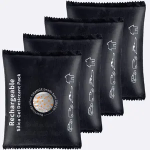 Rechargeable Silica Gel Car Dehumidifier, Microwave Fast Reactivated Desiccant Packets, Large Capacity for Home & Auto Use, 2pcs/4pcs Set