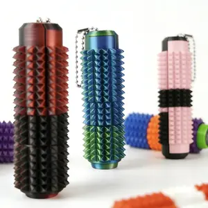 5-in-1 Stim Fidget Keychain | 3D Printed Portable Stress Relief Toy with Button Clicks, Spinners & Spiky Grip | Pocket Mini Sensory Fidget for Adults, Novelty Gift