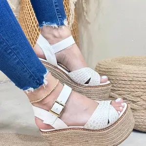 CLAU 12cm Wedge Sandals - 8cm Comfortable Heel, Stylish Black Platform Sandal, Fashionable Women's Footwear