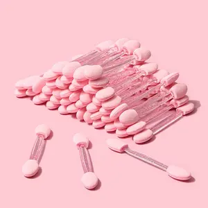 Double-ended Nail Art Brush with Transparent Handles, 50pcs Nail Art Sponge Brushes, Professional Nail Art Tool for Women & Girls, Manicure Brush, Nail Art Accessories, Nail Supplies Equipment