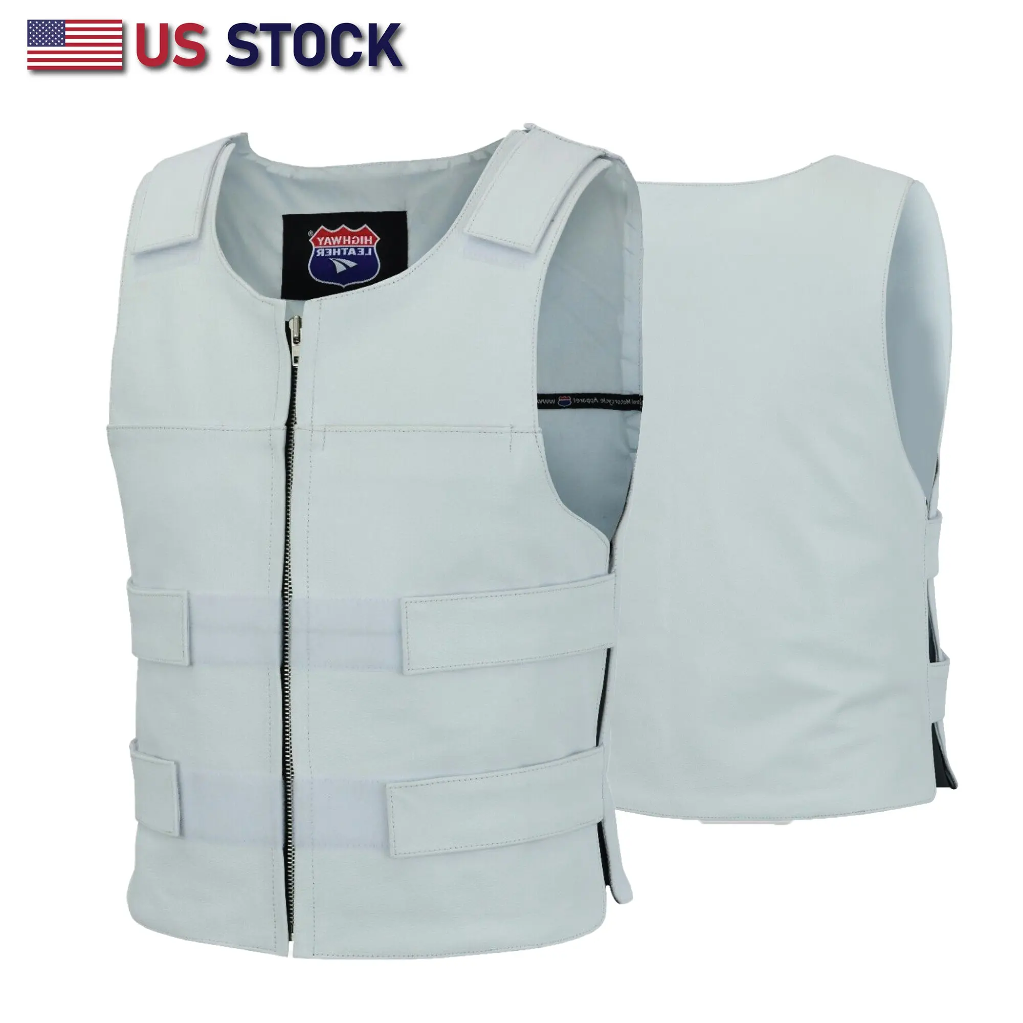 HL11643 Men’s Armored Motorcycle Leather Vest - Premium All-Seasons Biker Club Waistcoat with Adjustable Straps, Durability and Style for Casual Riding