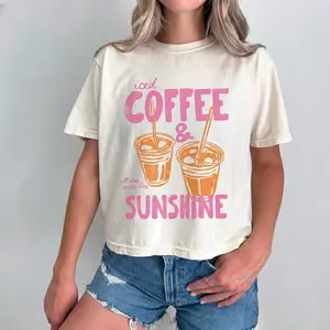 Iced Coffee and Sunshine Shirt, Iced Coffee Shirt, Coffee Lover Gifts, Summer Tshirt, Summer Vibes Shirt, Coffee TShirt, Comfort Colors® Tee