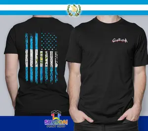 Guatemala Flag & USA T-shirt Casual Cotton Crewneck Tshirt