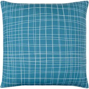 Draft Accent Pillow, Teal, White
