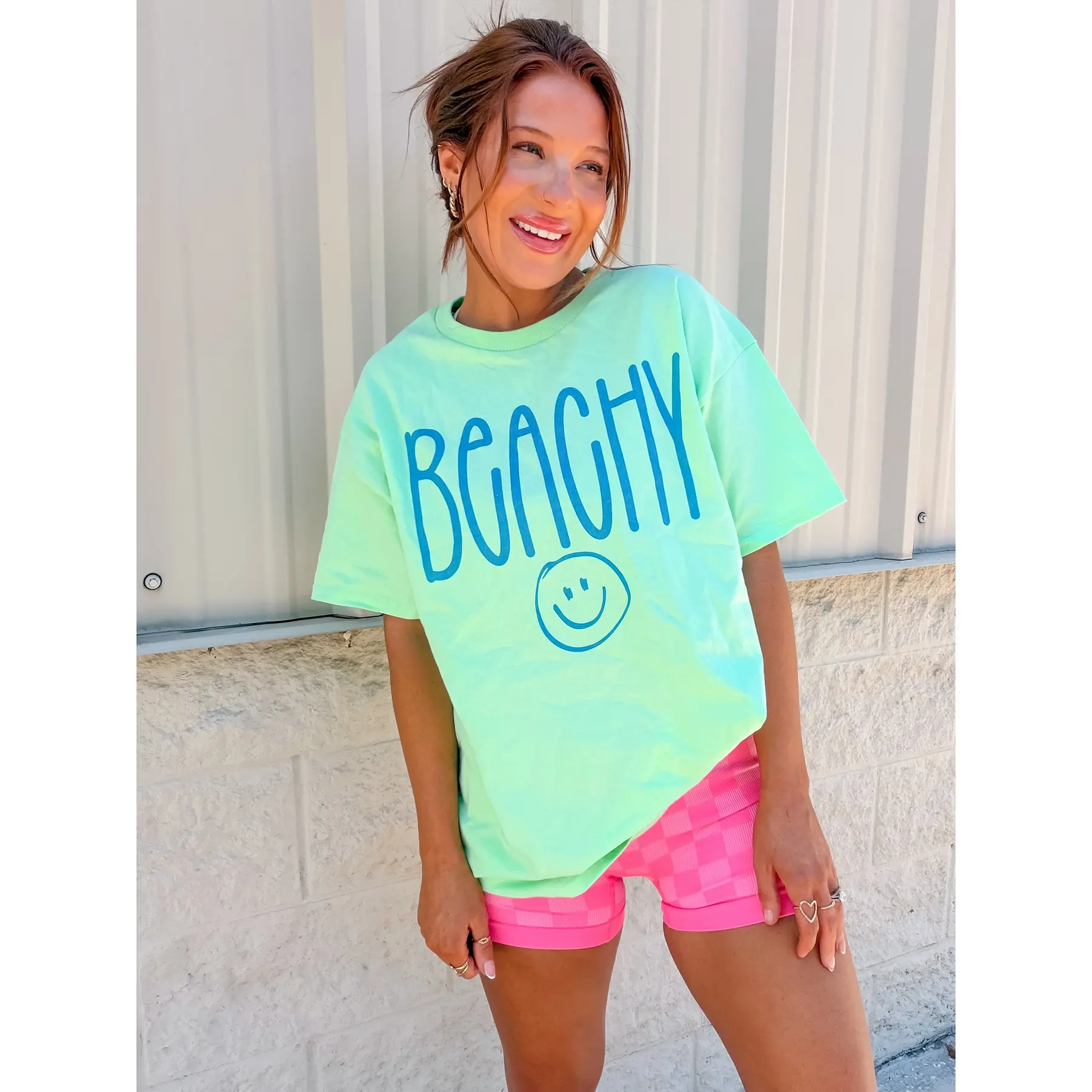 Blue Smile Beachy Graphic Top