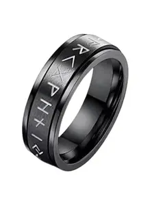 stainless steel spinner ring with Viking characters is pressure-resistant and relieves stress. It can be worn by both men and women without fading Non Tarnish Jewelry Stainless Steel Rings