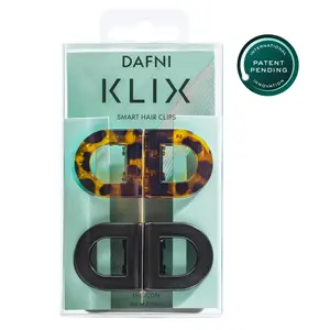 DAFNI KLIX Magnetic Hair Clips Set of 2 - The Icon - Iconic Edit - Seamless Connection Hairclips with Exclusive Sticky Pad for Mirrors - Strong Magnetic Hold Hair Accessories