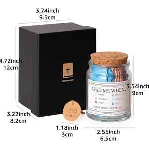 Inspire Bible Verse Jar 90 Selected Verses for Comfort Inspiration and Encouragement Christian Gifts for Women Men Easter Gift Inspirational Read Me When