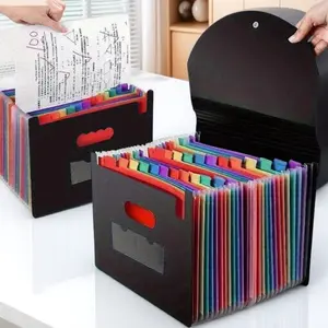 13-Pocket 3-Side Sealed Flip-Top Accordion File Organizer: Durable Office & Student Document Storage with Secure Protection, Portable Design for Daily & Travel Use - Efficient Organizing Solution