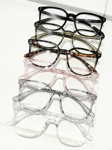 Unisex Large Square Frame Glasses, Multiple Colors Available, 3 Pairs/4 Pairs/6 Pairs, Suitable for Daily Study and Office Use, Fashion Eyeglasses