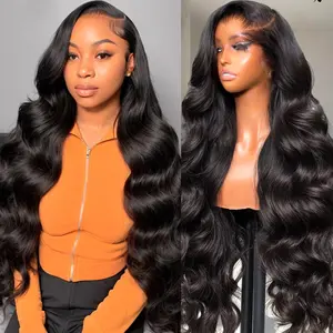 [13x6 GLUELESS WIG] 220% Density Megalook Body Wave 13x6 Glueless Transparent Lace Frontal Wigs Put On Go Pre-bleached Preplucked Pre-everything Effortless Human Hair Wigs For Beginner Friendly