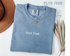 Comfort Colors Sun Bum Graphic T-Shirt, Funny Summer Vibes Tee, Cute Beach Quote Gift for Her, Poolside Shirt for Women, Vacation Tee