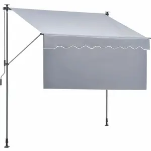 Retractable Awning 78", Patio Sun Shade Shelter, Adjustable Outdoor Canopy with Curtain - Backyard, Garden, Balcony Sunshade 78" x 47"