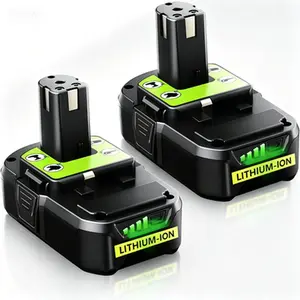 18V 4.0Ah Lithium Ion Battery Pack, High Capacity Replacement for Ryobi 18V Tools, Compatible with P102 P103 P105 P107 P108 P109 P122 Cordless Power Tools, 2 Pack