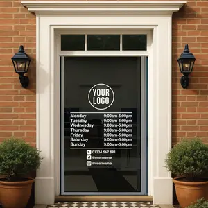 Custom Store Hours Vinyl Decal Sign for Business Storefront - Personalized Hours of Operation Lettering Sticker