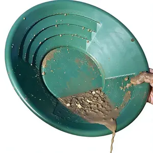 Gold Panning Tool Kit, Portable Gold Pan Handmade Sand Sieve, Small River Gold Pan, Manual Rotating Gold Pan, Plastic Gold Washing Bowl