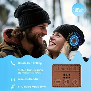 Wireless Beanie Hat Headphones, Noise Cancelling Headphones with Detachable Cable, Bluetooth-compatible Headphones for Outdoor Sports,Cool Gadgets, Noise Reduction Headphones