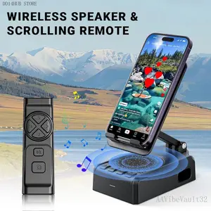 Wireless Speaker Cellphone Stand with Remote Control for Tiktok Scrolling, Rechargeable Portable Mobile Tablet Stand, Gifts for Family Friends Smartphone Mount(UPGRADED)Everlanelnspired17AAVibeVault32DD14HUB STORE